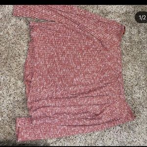 Off the shoulder red sweater
